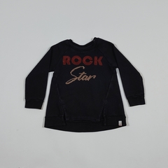 TALLE 18/24 MESES - BUZO ALGODON RUSTICO NEGRO LENTEJUELAS ROCK STAR - WANAMA