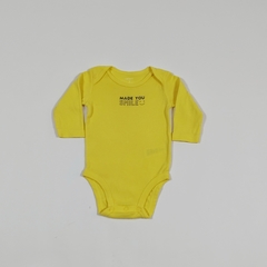 TALLE 3 MESES -. BODY M/LARGA AMARILLO SMILE - CARTERS