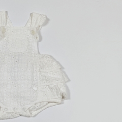 TALLE 3 MESES - JARDINERO BOMBACHUDO BRODERY BLANCO - BABYCOTTONS - comprar online