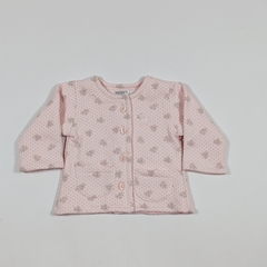 TALLE L ( 9 MESES ) - CAMPERA DOBLE ALGODON ROSA FLORES - PETERS