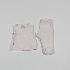 TALLE 3/6 MESES - CONJUNTO RANITA Y CHALECO ROSA - BROER