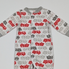 TALLE 9 MESES - ENTERITO POLAR LARGO BLANCO CAMIONES BOMBEROS - CARTERS - comprar online