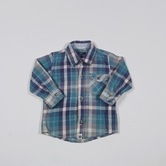 TALLE L ( 9 MESES ) - CAMISA M/LARGA CUADROS AZUL VERDE - MINIMIMO