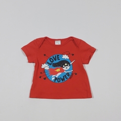 TALLE 3/6 MESES - REMERA M/CORTA ROJA LOVE POWER - GRISINO