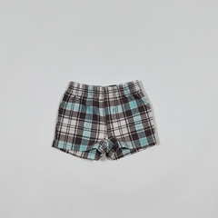 TALLE 6 MESES - SHORT CUADROS CELSTRE MARRON BLANCO - BABYCOTTONS