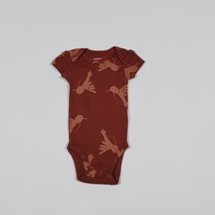 TALLE NB - BODY M/CORTA CHOCOLATE PAJARITOS - CARTERS