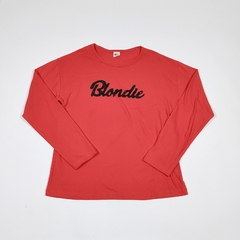 TALLE 12 AÑOS - REMERA M/LARGA ROJA BLONDIE NEGRO - ELV