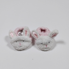 TALLE 17/18 - PANTUFLAS PLUSH ROSAS PELITO CONEJO BLANCO - HONEY BUNNY