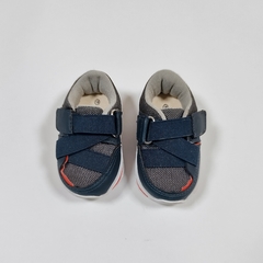 TALLE 17 BRA ( 12 CM ) - ZAPATILLAS AZUL GRIS C/VELCRO - CHEEKY