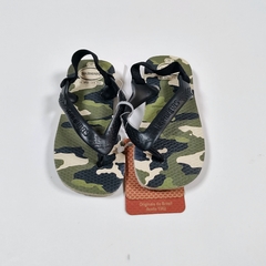 TALLE 20 ( SUELA 13 CM ) - OJOTAS CAMUFLADAS VERDE C/ETIQUETA - HAVAIANA