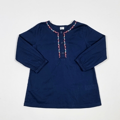 TALLE 3 AÑOS - BLUSA M/LARGA AZUL GUARDA CUELLO - CARTERS