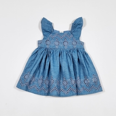 TALLE 6/12 MESES - VESTIDO S/MANGA JEAN AZUL C/BOMBACHA - GAP - comprar online