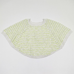 TALLE 8/10 AÑOS - SWEATER TIPO PONCHO TEJIDO CRUDO AMARILLO FLUO - JUSTICE