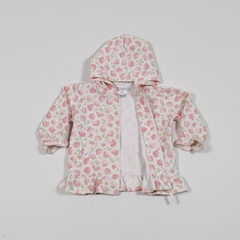 TALLE 9 MESES - CAMPERA ALGODON RUSTICO ELASTIZADO BLANCO FLORES ROSAS - BABYCOTTONS - comprar online