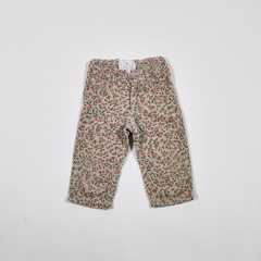 TALLE 9 MESES - PANTALON CORDEROY VERDE FLORCITAS - BABYCOTTONS