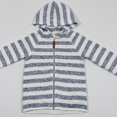 TALLE 1/2 AÑOS - CAMPERA TEJIDA ALGODON C/FRISA BLANCA RAYAS AZULES - H&M - comprar online