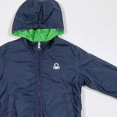 TALLE 2 AÑOS - CAMPERA ROMPEVIENTO REVERSIBLE AZUL VERDE - BENETTON en internet