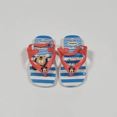 TALLE 22 ( SUELA 14 CM ) - OJOTAS BLANCAS RAYAS AZULES MICKEY - HAVAIANAS