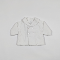 TALLE 3/6 MESES - CAMPERA PLUSH BLANCA FORRADA EN ALGODON - PIOPPA