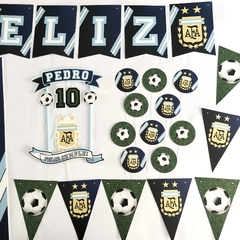Kit decoración para cumpleaños fútbol selección argentina - comprar online