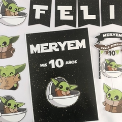 Kit decoración para cumpleaños Yoda bebe