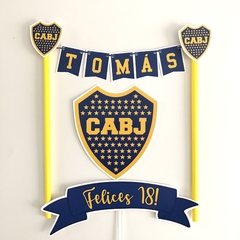 Cake topper Pincho Adorno torta personalizado Boca Juniors