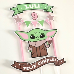 Cake topper Pincho Adorno torta Personalizado Baby Yoda Grogu rosa en internet