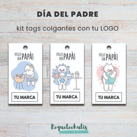 Tags Etiquetas colgantes Día del Padre con tu marca o logo emprendedor 2