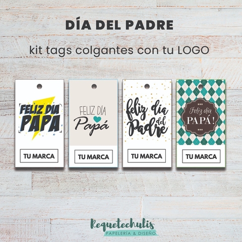Tags Etiquetas colgantes Día del Padre con tu marca o logo emprendedor 3