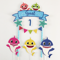 Cake topper Pincho Adorno torta Personalizado Baby Shark