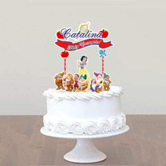 Cake topper Pincho Adorno torta Personalizado Blanca Nieves 2