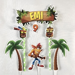 Cake topper Pincho Adorno torta Personalizado Crash bandicoot