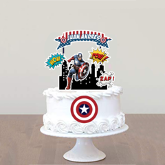 Cake topper pincho Adorno de torta personalizado Capitan America - comprar online