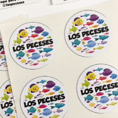 100 Etiquetas Stickers redondas de 4cm Personalizado Tu Logo Emprendedores - comprar online