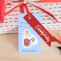 Etiquetas tags imprimibles San Valentín con tu marca emprendedora - Requetechulis