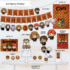 Kit imprimible deco básico Harry Potter
