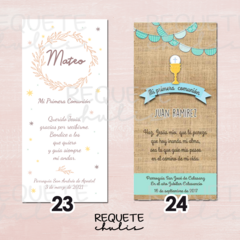 Pack 35 opalina Tarjetas estampitas Primera Comunión - comprar online