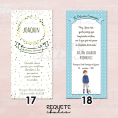 Pack Mini 20 ilustración Tarjetas estampitas Primera Comunión - Requetechulis