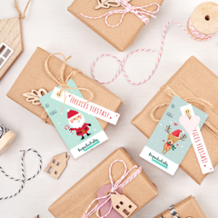 100 Etiquetas tags Navidad con tu logo emprendedor - comprar online