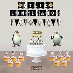 Kit cumpleaños deco mini pingüinos
