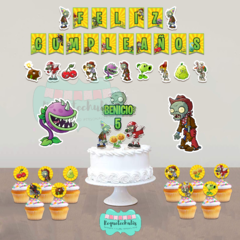 Kit cumpleaños deco mini Plantas vs Zombies