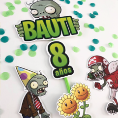 Kit decoración para cumpleaños Plants vs Zombies - Requetechulis