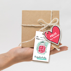 Etiquetas tags imprimibles San Valentín con tu logo emprendedor corazones - comprar online