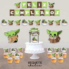 Kit cumpleaños deco mini baby yoda Grogu