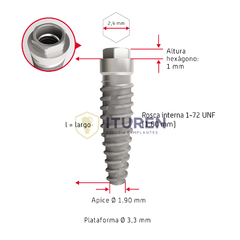 Implante Cónico N.g Hexágono Externo Ø3,25mm Byw Implantes en internet