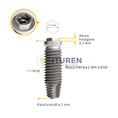 Imagen de Implante Cilíndrico Hex Externo Ø3,75/4,00mm E2 Byw Implantes