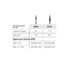 Fresa Carburo de Tungsteno 30 Filos Cónica para Turbina FG JET (varias medidas) en internet