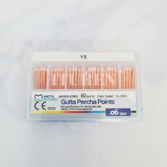 Conos de gutta percha con taper especial x60u Meta Biomed - comprar online