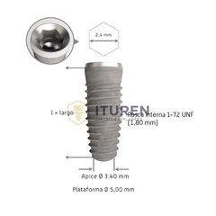 Implante Cónico Hex Int S/ Montura Cih Ø5.00mm Byw Implantes