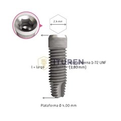 Implante Cilíndrico Hex Int S/ Montura Cir Ø4.00mm Byw Implantes